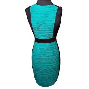 Dana Buchman size 6 black and green Sleeveless sheath midi dress